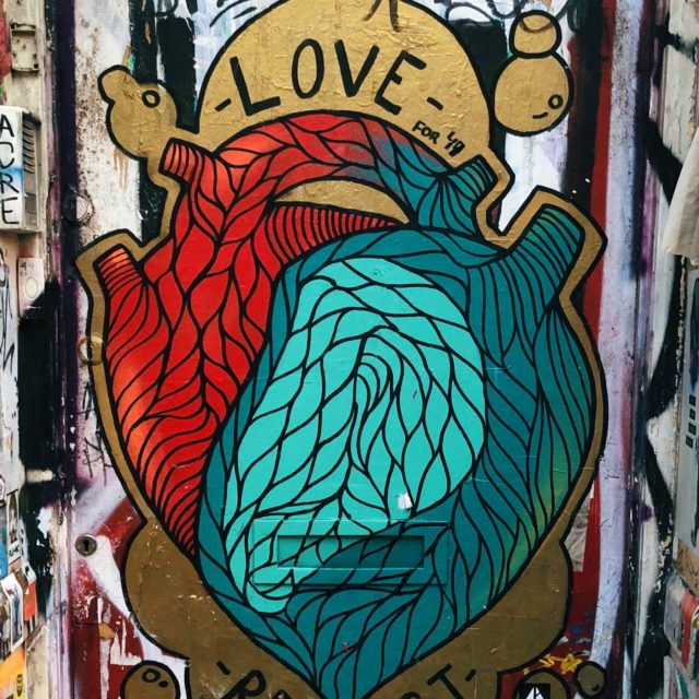 graffiti heart with the words love and respect