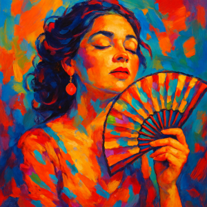 woman fanning herself
